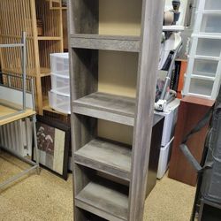 Gray Grey Ashley Furniture Ew0440 Wood 5 Shelf Pier Gray Bookcase Display Shelves Shelving Cabinet Unit Modern Contemporary