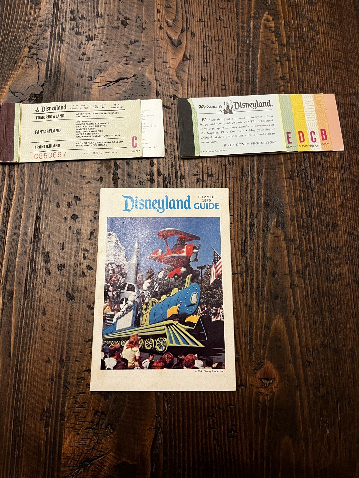 Vintage Disneyland, Ticket Coupon, Book, Two