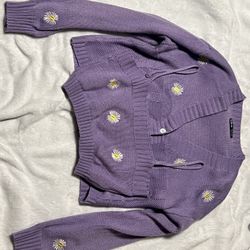 Shein Size S Knitted Cardigan With Matching Crop Top