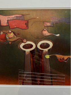 Vintage Roberto Marta type  of a surreal lithograph
