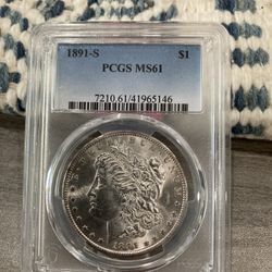 1891 S Morgan Silver Dollar Ms61