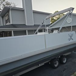 24 Ft Pontoon Flat Boat Plus 35 Ft Trailer