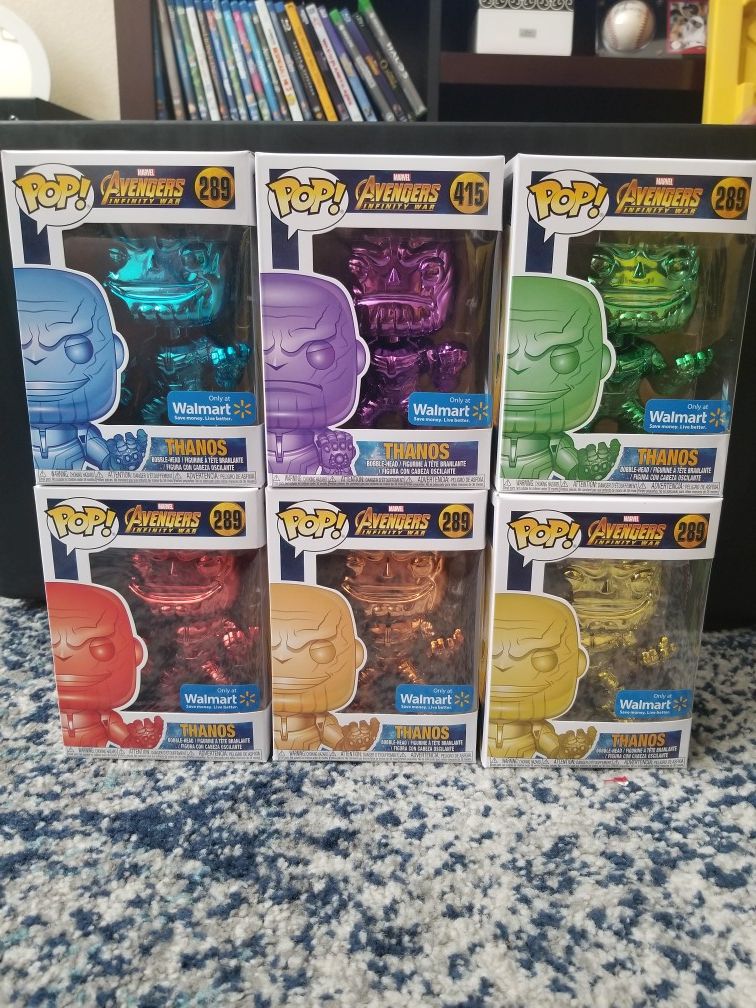 Thanos funko pop chrome set of Avengers infinity war Walmart