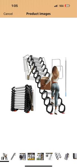 12FT Wall Mounted Attic Ladder Pull Down System, 12-Step Al-Mg Alloy Collapsible Ladder Pull Down Attic Stairs, 900LBS Capacity Foldable Loft Stairs w