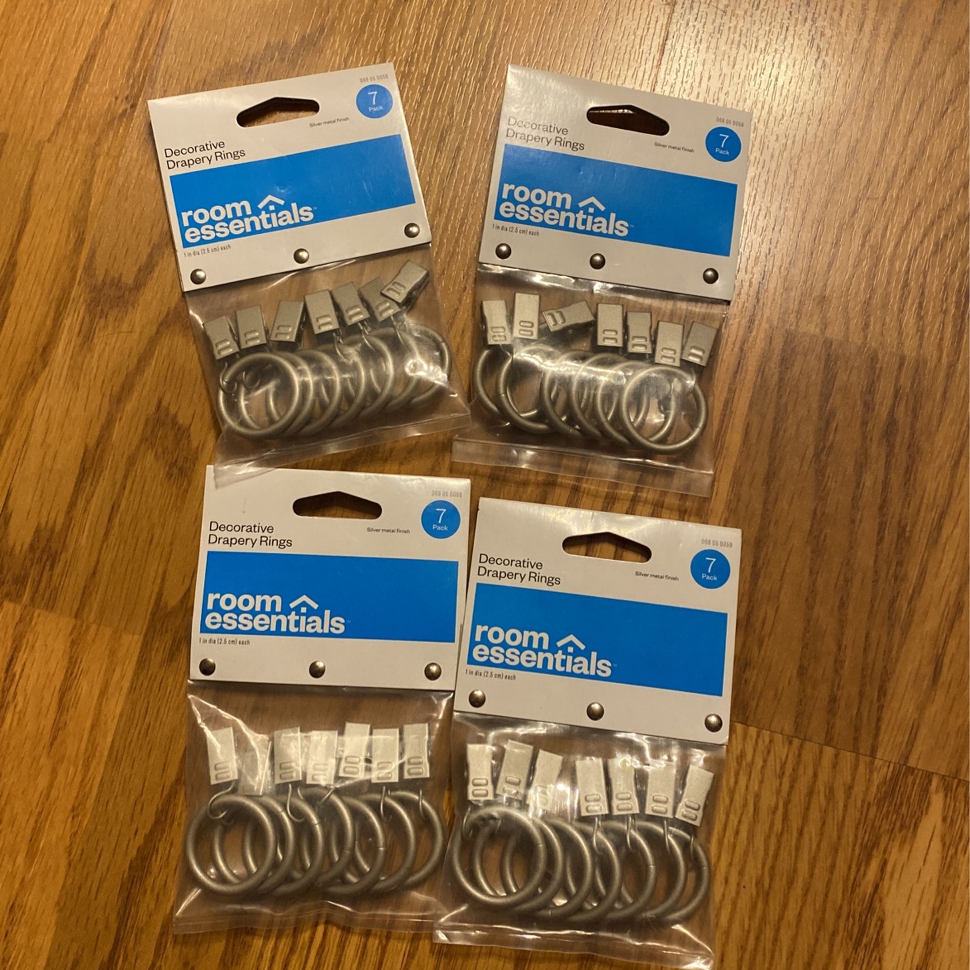 Decorative Drapery Rings, 4 Packages of 7 Pcs Each