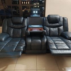 Global Furniture Reclining Sofa - Navy Blue