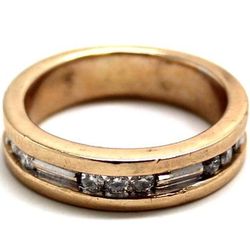 Mens Diamond/14K Wedding Band