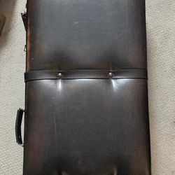 Dark Brown Tufted Faux Leather Storage Trunk Ottoman