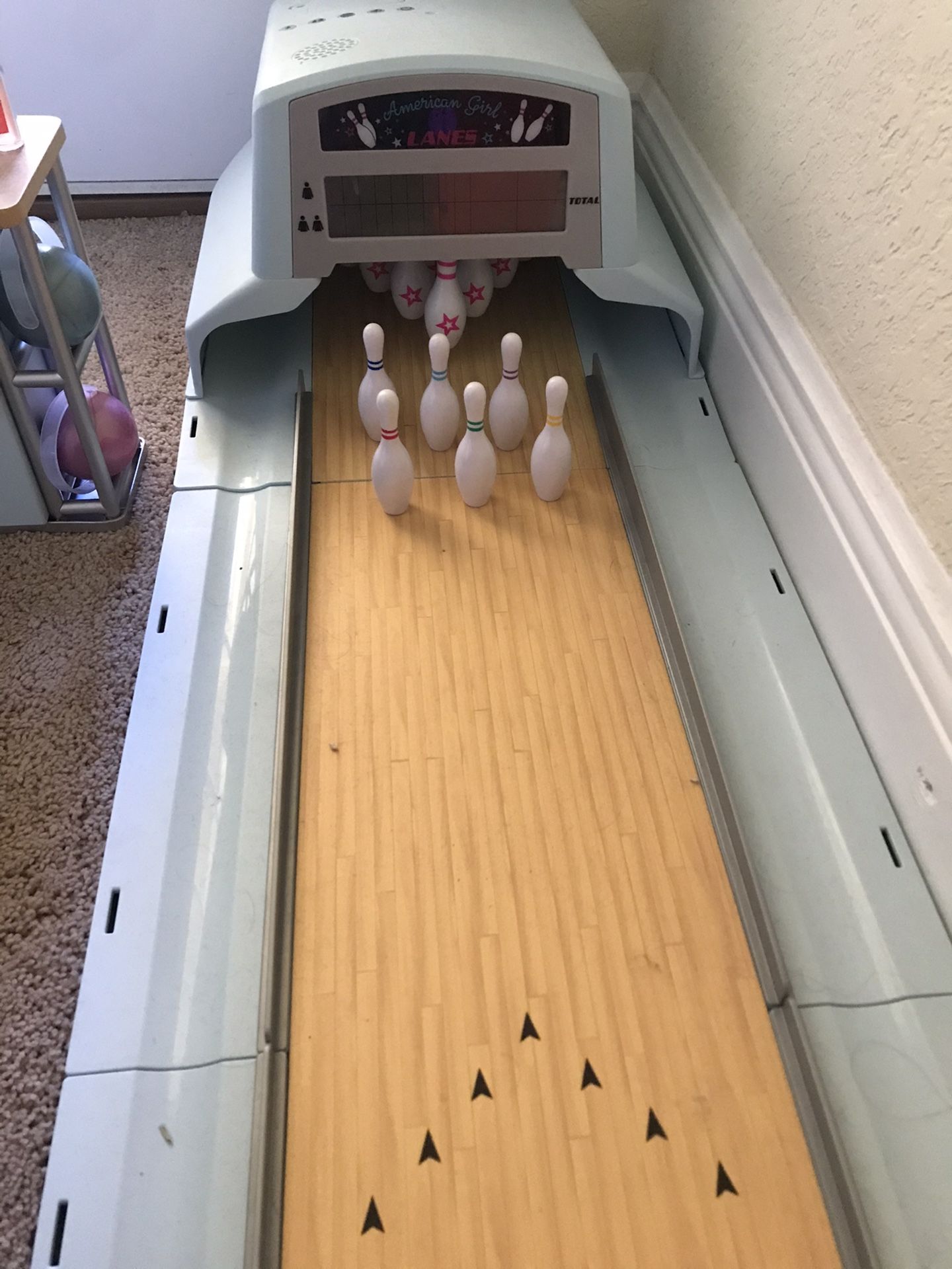 American girl doll bowling alley and all accessories