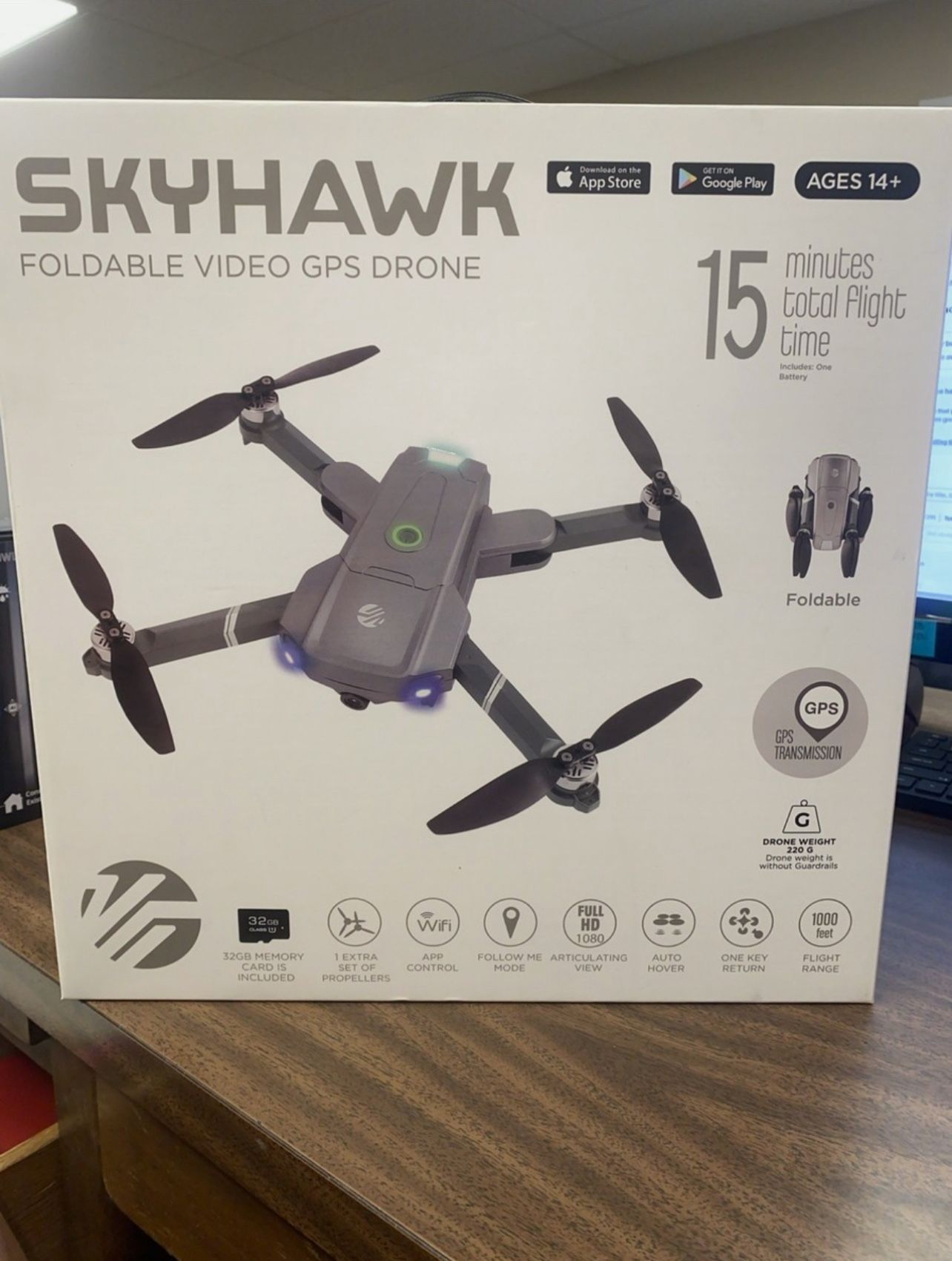 Vivitar - Sky Hawk Foldable Video GPS Drone 