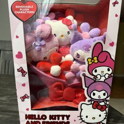 Hello Kitty And Friends Valentines Plush Bouquet 3 Removable Characters 2025