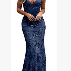 Sparkly Sequin Mermaid Prom Dresses 2025 Long Spaghetti Straps Lace V Neck Evening Formal Gowns