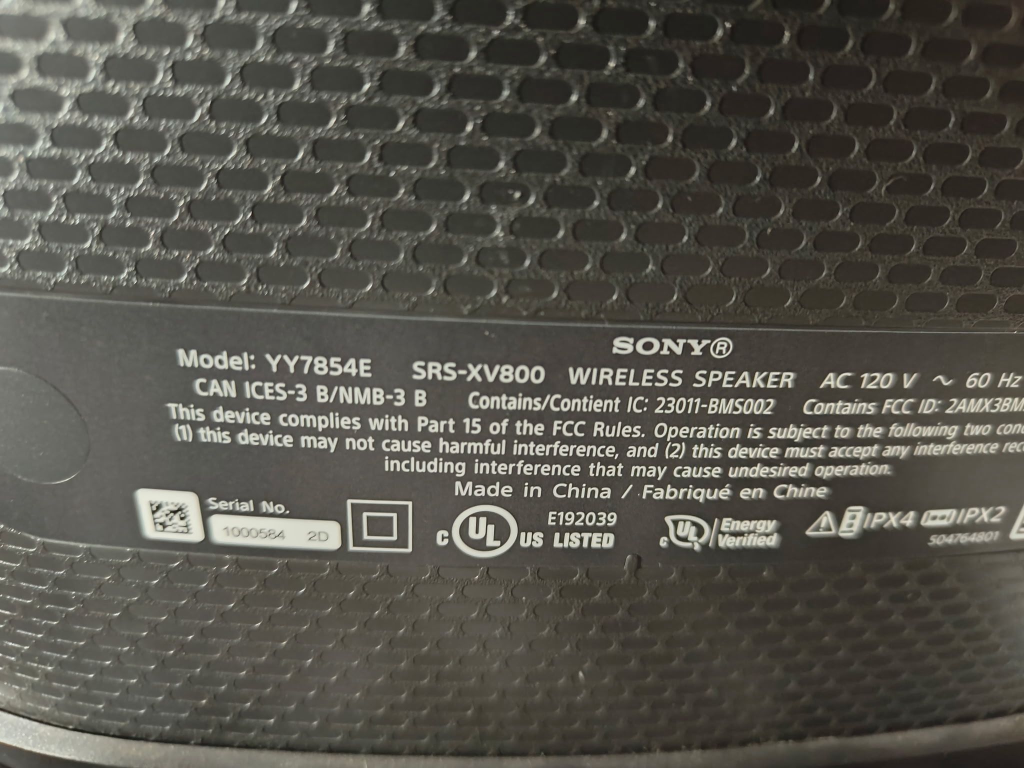 SONY WIRELESS BLUETOOTH SPEAKER