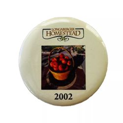 Longaberger Homestead 2002 Apple Basket Button Pin Preowned Pinback 2 in