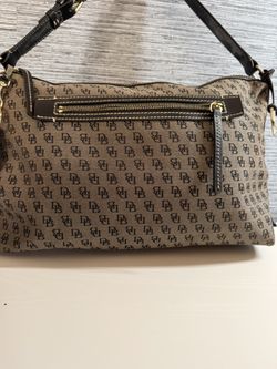 Dooney and Bourke Signature Canvas and Leather Shoulder Bag Black & Gray Purse Tote