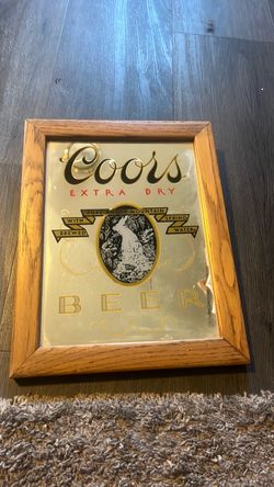 Coors Extra Dry Beer Framed Mirror Sign