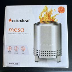 Solo Stove Mesa Tabletop Fire Pit Low Smoke Outdoor Stainless Steel
