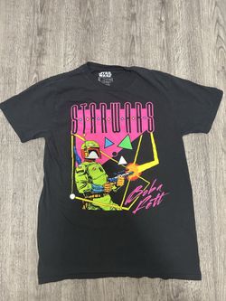Star Wars Boba Fett Graphic T Shirt Size M Black Retro Style