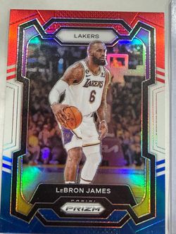 LeBron James Panini Prizm Red White Blue Lakers Card