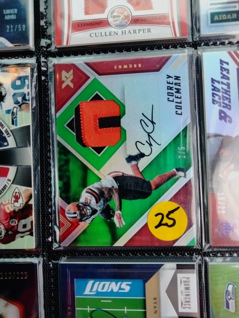Corey Coleman Jersey Auto Card 2/5