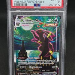 Evolving Skies UMBREON VMAX FA Secret MOONBREON #215/203 PSA 10