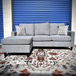 Gray Modern Reversible Sectional Sofa