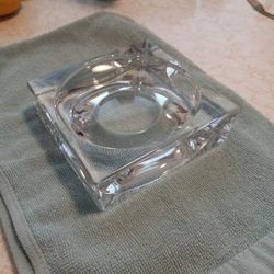 Retro Mid-Century Modern Glass Ashtray/Candle Holder/Trinket Holder