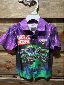 Monster Jam Grave Digger Button Down