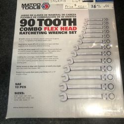 Matco Tools 13-pc 90 Tooth SAE Set $450 Firm Price