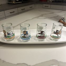 Vintage Welchs Peanuts Glass Jelly Jar  Collection -Set of 4