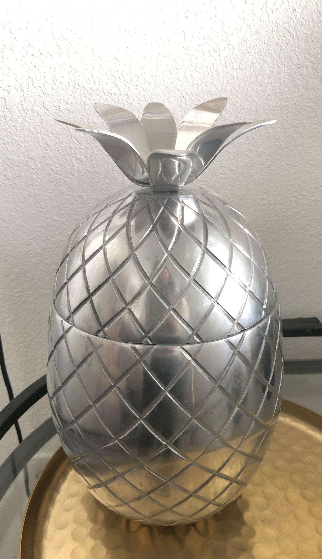 CB2 Pineapple Silver Tone Ice Bucket