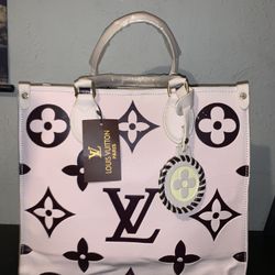 Large Louis Vuitton Pink and White Women's Bag