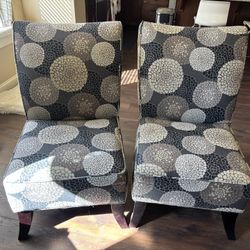 Pair Of Patterned Armless Accent Chairs $35 Each