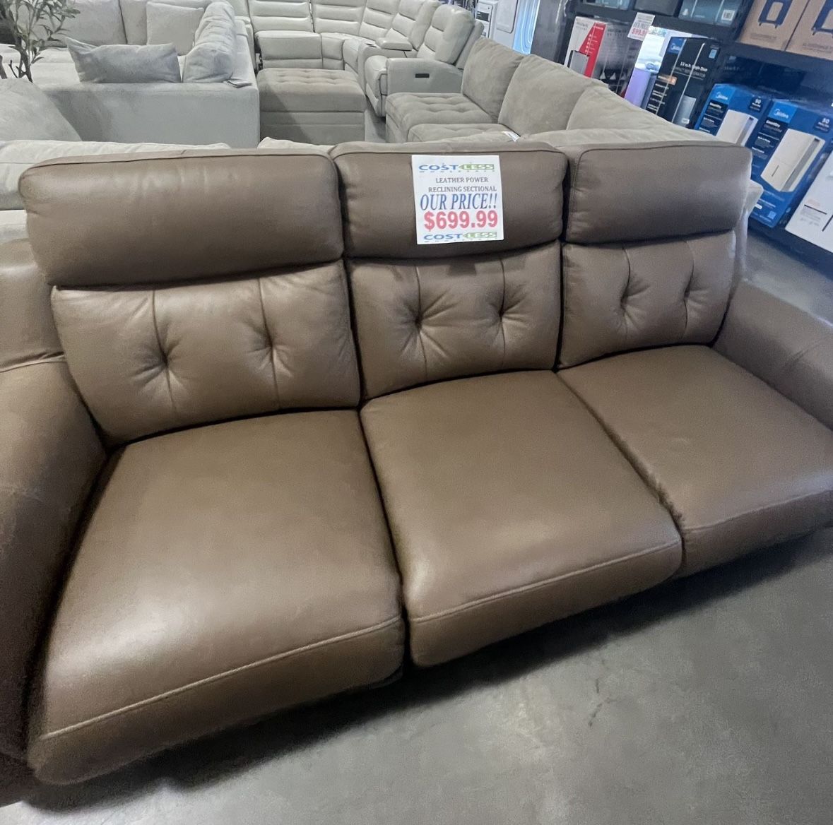 LEATHER POWER RECLINING Couch