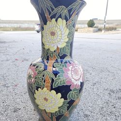 Vintage Large 32" Floral Floor Vase 