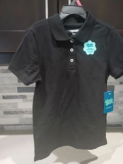 Wonder Nation Girls Black School Uniform Polo Shirt