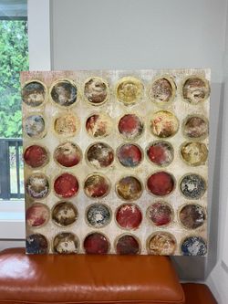 Matching Pair of Modern Textured Abstract Canvas Wall Art Panels