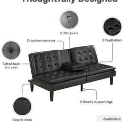 Mainstays memory foam 71.5" futon, sofa bed.