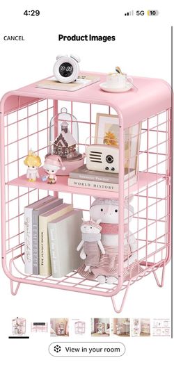 wire pink side table