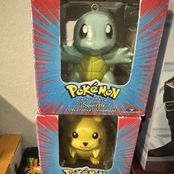 PIKACHU AND SQUIRTLE RARE ORNAMENTS 