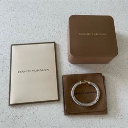 David Yurman 7mm Yellow Gold and Silver Buckle Bracelet