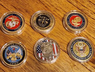 COLLECTIBLE COINS/ US MARINES /US ARMY/SPECIAL FORCES/US EMBASY FRANCE