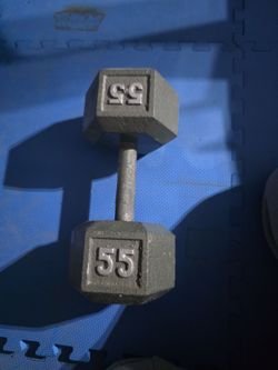 55 lb Cast Iron Hex Dumbbell
