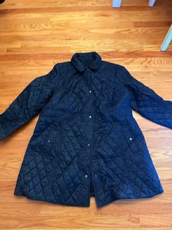 Navy Blue Quilted Snap-Button Jacket size 20 w women’s