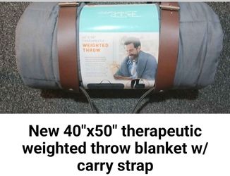 Therapeutic Weighted Throw Blanket 40x50 with Carry Strap