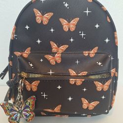Under One Sky Mini Backpack with Multicolor Butterfly Rhinestone Keychain (Retails for $61.00)