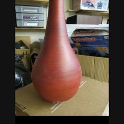Wood Red Vase