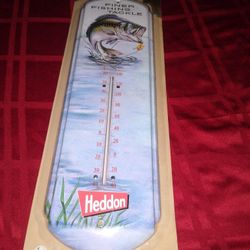 Heddon Finer Fishing Tackle Nostalgic Tin Thermometer