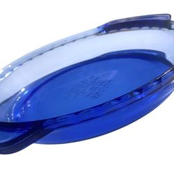 Vintage PYREX Cobalt Blue Glass Fluted Pie Pan Crimped Dish Plate  9” 1 QT