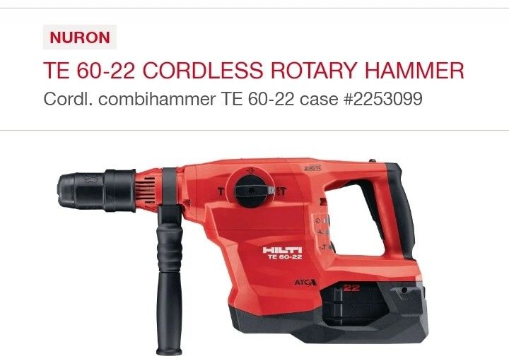 🔥🔥🔥HILTI TE 60-22 CORDLESS ROTARY HAMMER
🔥🔥🔥